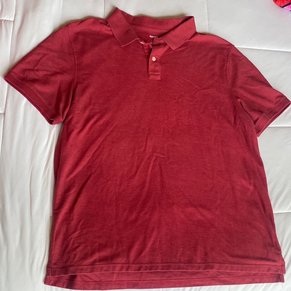 Sonoma Men's Deep Red Polo Shirt